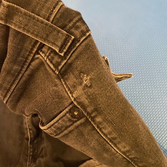 True Religion Mens 38x28 Black Ricky Relaxed Straight Stretch Flap Button Pocket - Picture 4 of 16